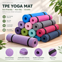 Tapis de yoga en TPE organique écologique de 6 mm avec logo personnalisé, antidérapant, pliable, pour pilates, gym, fitness et exercices