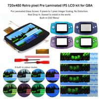 Kit d'écran LCD IPS V5 Hispeedido, rétroéclairé, 720x480 pixels, pour Game Boy Advance GBA avec coque.