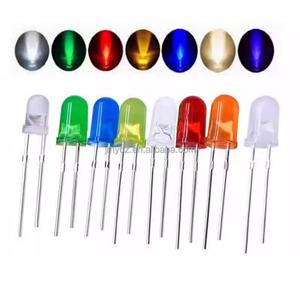Diode électroluminescente LED F3 F5 3MM/5mm Blanche Rouge Verte Jaune Bleue Orange à pattes courtes et longues Haute luminosité - Product Image 1
