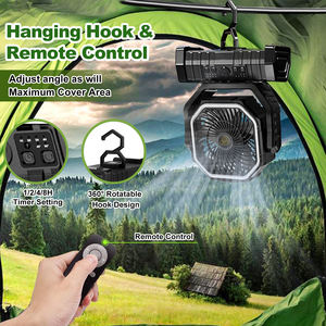 Ventilateur de camping portable rechargeable USB F6 10000 mAh, circulateur d'<span class=keywords><strong>air</strong></span> sans fil <span class=keywords><strong>270</strong></span>° pour la vente en gros °   Ventilateur de tente à tête rotative avec crochet - Product Image 2