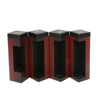 Cajas de Embalaje de Cartón Rígido con Ranura en V de Cuero PU Negro Personalizadas de Diseño de Lujo para Vasos de Whisky y Vino con Cierre Magnético