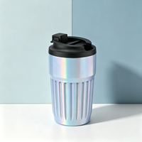 Nouvelle conception, gobelet isotherme en acier inoxydable à double paroi de 12 oz, pour bubble tea, bière, café, vente en gros, peinture arc-en-ciel, sans BPA