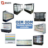 Vitrine Réfrigérée Commerciale Multicouche Ouverte en Acier Inoxydable avec Étagères Réglables pour Fruits, Fromages et Yaourts