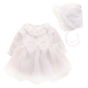 Set Vestito Principessa Stile Coreano per Bambina di <span class=keywords><strong>1</strong></span> <span class=keywords><strong>Anno</strong></span>, in Cotone di Alta Qualità con Maniche Lunghe e Motivo Floreale all'Uncinetto, Primavera/Autunno - Product Image 5