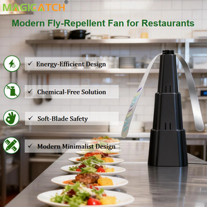 พัดลมไล่แมลงสำหรับธุรกิจ ODM สั่งซื้อจำนวนมาก ประหยัดพลังงาน ปราศจากสารเคมี ทนทาน ผลิตจากพลาสติก ABS ดีไซน์ทันสมัย เหมาะสำหรับร้านอาหาร - Product Image 5