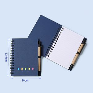Carnet publicitaire adhésif avec stylo, bloc-notes autocollant, papier kraft, carnet à spirale, bloc-notes portable, journal intime - Product Image 4