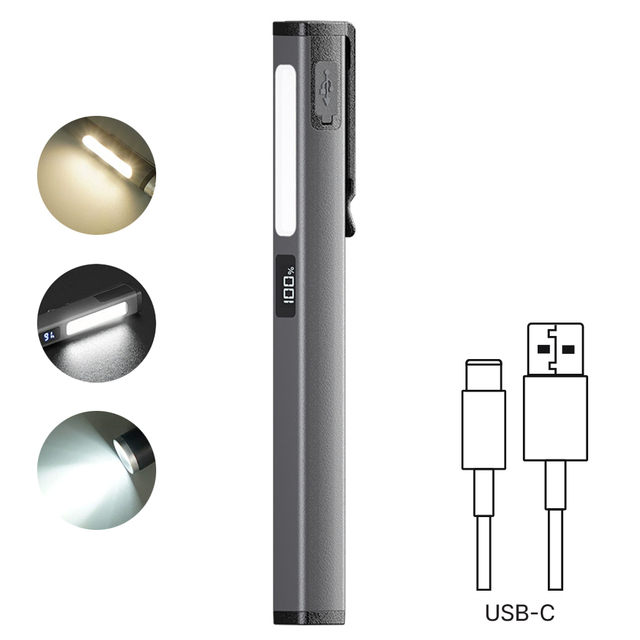 TrustFire MINI Lightweight Portable LED Pen Flashlight SC08 200LM Medical Torch USB C Rechargeable IP65 Waterproof CE High CRI