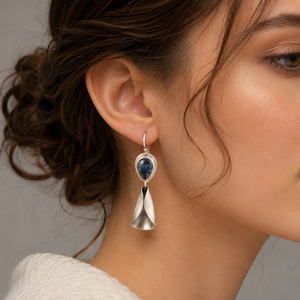Orecchini creativi retrò a forma di campana blu, gioielli da donna per tutti i giorni, idee regalo - Product Image 2