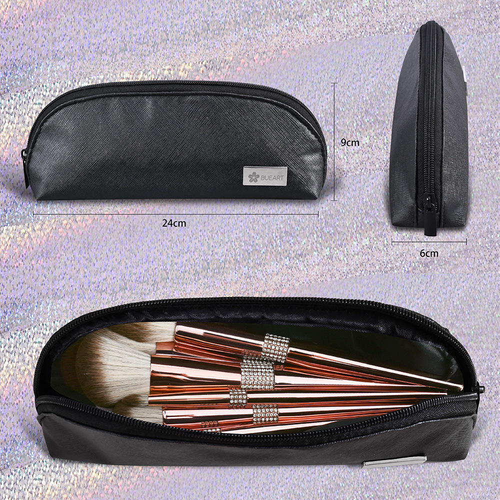 12 or rose neige renard cheveux noir sac à glissière