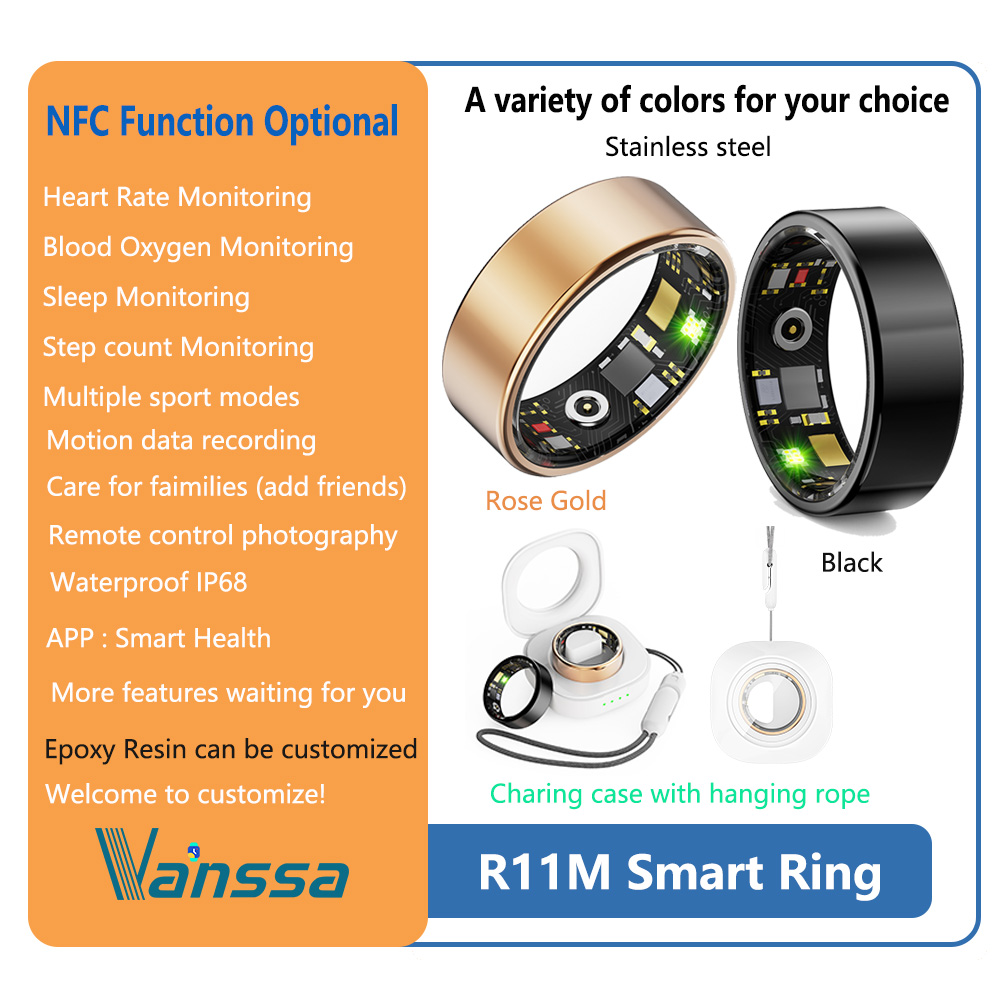R11M--nfc-fitness-sleep-health-smart-ring avec étui