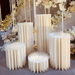 Складные бумажные колонны, картонная центральная часть, бумажная римская колонка, цилиндрическая подставка для цветов для украшения свадьбы, дня рождения