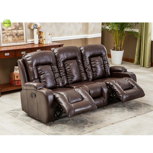 Sillón reclinable <span class=keywords><strong>de</strong></span> <span class=keywords><strong>3</strong></span> <span class=keywords><strong>plazas</strong></span> <span class=keywords><strong>de</strong></span> cuero negro, calidad <span class=keywords><strong>de</strong></span> lujo, hogar inteligente, respaldo alto, Control remoto eléctrico, sofá reclinable, venta para Filipinas - Product Image 2