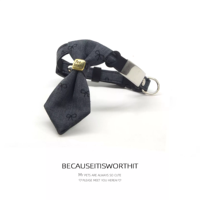 Collier élégant pour chat avec cravate noire ou grise, réglable, mignon, en polyester doux, pour chatons, chats et petits chiens