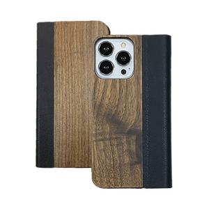 Étui en bois <span class=keywords><strong>pour</strong></span> téléphone portable avec porte-cartes <span class=keywords><strong>pour</strong></span> iPhone 17 15 Pro Max, <span class=keywords><strong>coque</strong></span> de protection en bambou à <span class=keywords><strong>clapet</strong></span> - Product Image 4