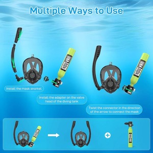 OEM Snorkeling Full Face Snorkel Mask with <b>Mini</b> 0.5L Scuba Diving Tank and Hand Pump Diving Cylinder Dive Equipment for Adults - Product Image 5