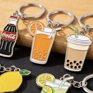 Porte-clés en émail personnalisé avec logo, motif thé au lait Boba Kawaii, de haute qualité, vente en gros, porte-clés en métal personnalisé pour boissons café et <span class=keywords><strong>bubble</strong></span> <span class=keywords><strong>tea</strong></span> - Product Image 2