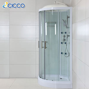 Cabines de douche modernes <span class=keywords><strong>en</strong></span> verre trempé auto-nettoyantes 90x90 cm, blanches, avec receveur de douche - Product Image 5