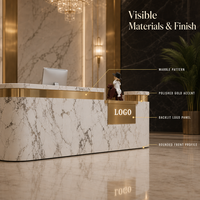 Bureau de réception luxueux haut de gamme en MDF avec un design minimaliste et moderne pour les espaces commerciaux, les bureaux, les hôtels, les studios