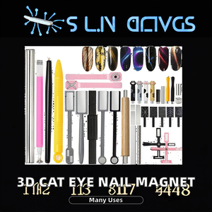 Multifunktionaler Quadratischer Kunststoff-Katzenaugen-Gel-Starker-Effekt-Magnet für Nagelkunst 16 Stile Doppelkopf 3D-Effekt Neues Design Magnetisch - Product Image 2
