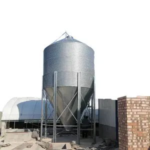 Galvanizado Animal Farm Hopper Silo de Aço De Fundo de Ração Para Aves para Venda