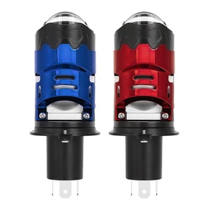 Bestverkochte T18 Through-hole <span class=keywords><strong>H4</strong></span> <span class=keywords><strong>Dual</strong></span>-lens 120W 12V 6000K motorfiets koplamp gemengde driekleurige upgrade LED auto - Product Image 1