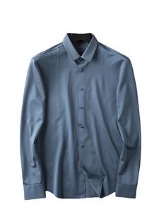 <span class=keywords><strong>Camicia</strong></span> Formale Casual in Lino Elasticizzato a Maniche Lunghe, Stile Occidentale, con <span class=keywords><strong>Colletto</strong></span> Muscolare, Bianca, per Uomo - Product Image 1