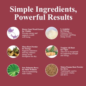 OEM/ODM Capsules d'énergie organiques à base d'herbe cornée de chèvre et de Maca pour hommes adultes, non destinées aux femmes enceintes, compléments alimentaires en vrac - Product Image 3
