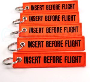 <span class=keywords><strong>Porte</strong></span>-clés Jets de logo brodé tissé de conception personnalisée personnalisée enlever avant l'insertion de Pew avant le vol - Product Image 2