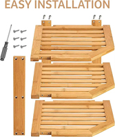 Étagère d'angle en bambou de qualité supérieure à 3 niveaux avec cadre en bois durable, organisateur d'angle naturel pour la cuisine et la salle de bain