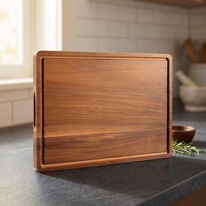 Planche à découper en bois rectangulaire avec grande poignée découpée, planche de préparation et de service pour la cuisine, la maison et les restaurants - Product Image 1