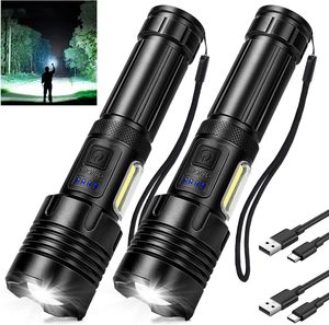 Linterna LED de 50W al por Mayor, Recargable por USB, de Aluminio, IP55, Linterna de Emergencia, Super Brillante, Alcance de 1000M - Product Image 1