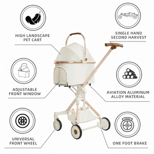 2025 nouveau Design extérieur voyage chien transporteur système d'absorption des chocs <span class=keywords><strong>transport</strong></span> luxe Aviation aluminium pliant poussette pour animaux de compagnie - Product Image 5