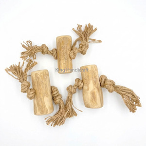 Natural Coffee Wood Dog Toy with Durable Hemp <b>Rope</b> Eco-Friendly Pet Chew Toy for Aggressive Chewers Dental Care Wholesale - Product Image 1