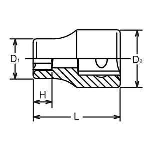 KOKEN - 3400LH-14S 3/8 ''LHSTIX socket - EAN 4991644030361 HAND SOCKETS 3/8" - Product Image 2
