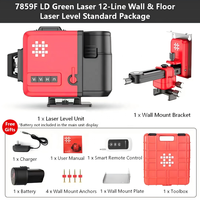 Instrument de mesure mural électronique TGS de haute précision 12 lignes niveau laser vert 3D de qualité industrielle