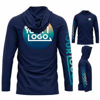 Hoodie de pêche personnalisé avec impression par sublimation, UPF50+, manches longues, haute performance, pour hommes, vêtements de pêche pour tournois en plein air