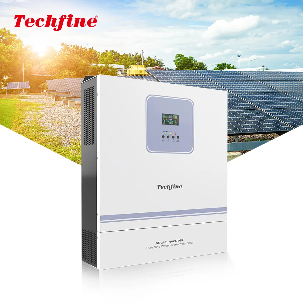 Mppt Inverter matahari, frekuensi tinggi 500vdc, 48V 230V 8000W Hybrid Off Grid, Inverter pengontrol isi daya matahari 120A