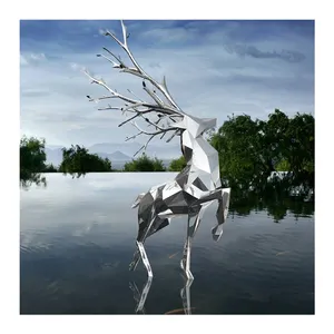 Jingujin Roestvrij Staal Pegasus Paardenbeeld Sculptuur Gepolijst Roestvrij Staal Sculptuur Voor Kunst