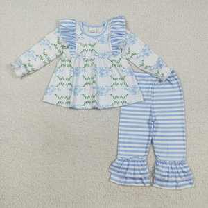 Conjunto de ropa de otoño para Halloween para niñas, pantalones largos con mangas largas y volantes, trajes de calabacín - Product Image 2
