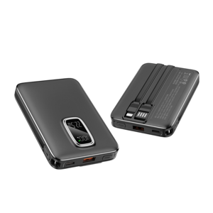 Batterie externe <span class=keywords><strong>portable</strong></span> de <span class=keywords><strong>petite</strong></span> <span class=keywords><strong>taille</strong></span> 10000mAh à charge rapide avec affichage numérique et câble Type-C PD20W intégré (entrée et sortie) - Product Image 1