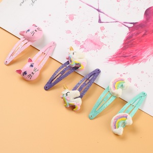 3 pares <span class=keywords><strong>de</strong></span> <span class=keywords><strong>diferentes</strong></span> <span class=keywords><strong>colores</strong></span> deslumbrantes/lindo Arco <span class=keywords><strong>Iris</strong></span> unicornio gato Metal Clip <span class=keywords><strong>de</strong></span> pelo para niñas niños - Product Image 5