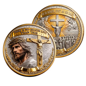 Moneta Commemorativa <span class=keywords><strong>Deus</strong></span> Est Lux Aeterna, Artigianato in Metallo, Decorazione a Tema Padre Figlio Spirito Santo, Regalo da Collezione - Product Image 4