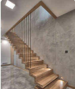 Escalera de banda de rodadura de <span class=keywords><strong>madera</strong></span> de <span class=keywords><strong>barniz</strong></span> transparente, <span class=keywords><strong>escaleras</strong></span> rectas flotantes, diseños de <span class=keywords><strong>escaleras</strong></span> interiores personalizados - Product Image 4