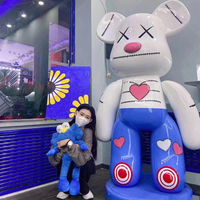 Sculpture d'ours en résine électro-plaquée personnalisée, sculpture en fibre de verre Bearbrick, sculptures d'ours en briques, décoration