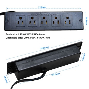 US 소켓 아래 책상 전원 스트립 서지 보호기 5 콘센트 책상 마운트 플러그의 슬림 연장 코드 - Product Image 2