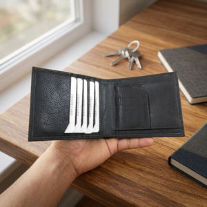 Original Genuine Cow Leather Men's Customized Embroidery <b>Letter</b> Open Closure Waterproof Slim Star Daily Fashion Short - Product Image 1
