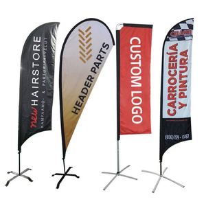 Customized Double Sided Fiberglass Pole Teardrop Beach Flag Durable Beach Flag - Product Image 1