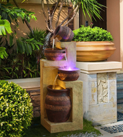 Fontaine d'eau de style européen pour salon, balcon, cour intérieure, jardin, aménagement paysager, décoration nordique