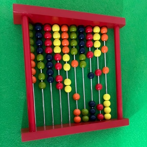 Máy tính kỹ thuật số đầy màu sắc Giá gỗ trẻ em mười số học bàn tính giáo dục đồ chơi học tập đồ chơi bằng gỗ bàn tính hạt đầy màu sắc - Product Image 2