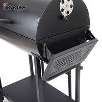 Barbecue au charbon de bois KAOKE 29 pouces à double canon avec tables latérales en acier laminé à froid